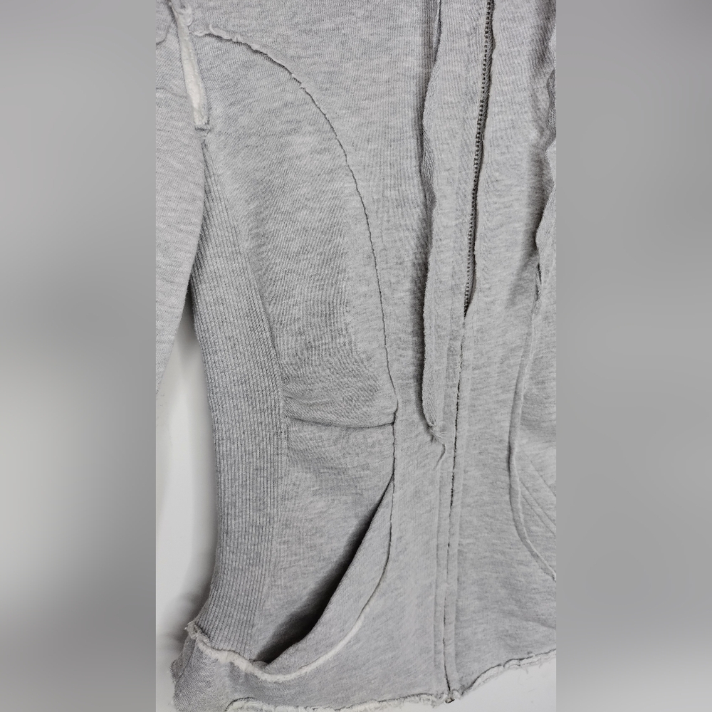 Free People Gray Ribbed Cotton Hoodie Jacket - Picture 5 of 7